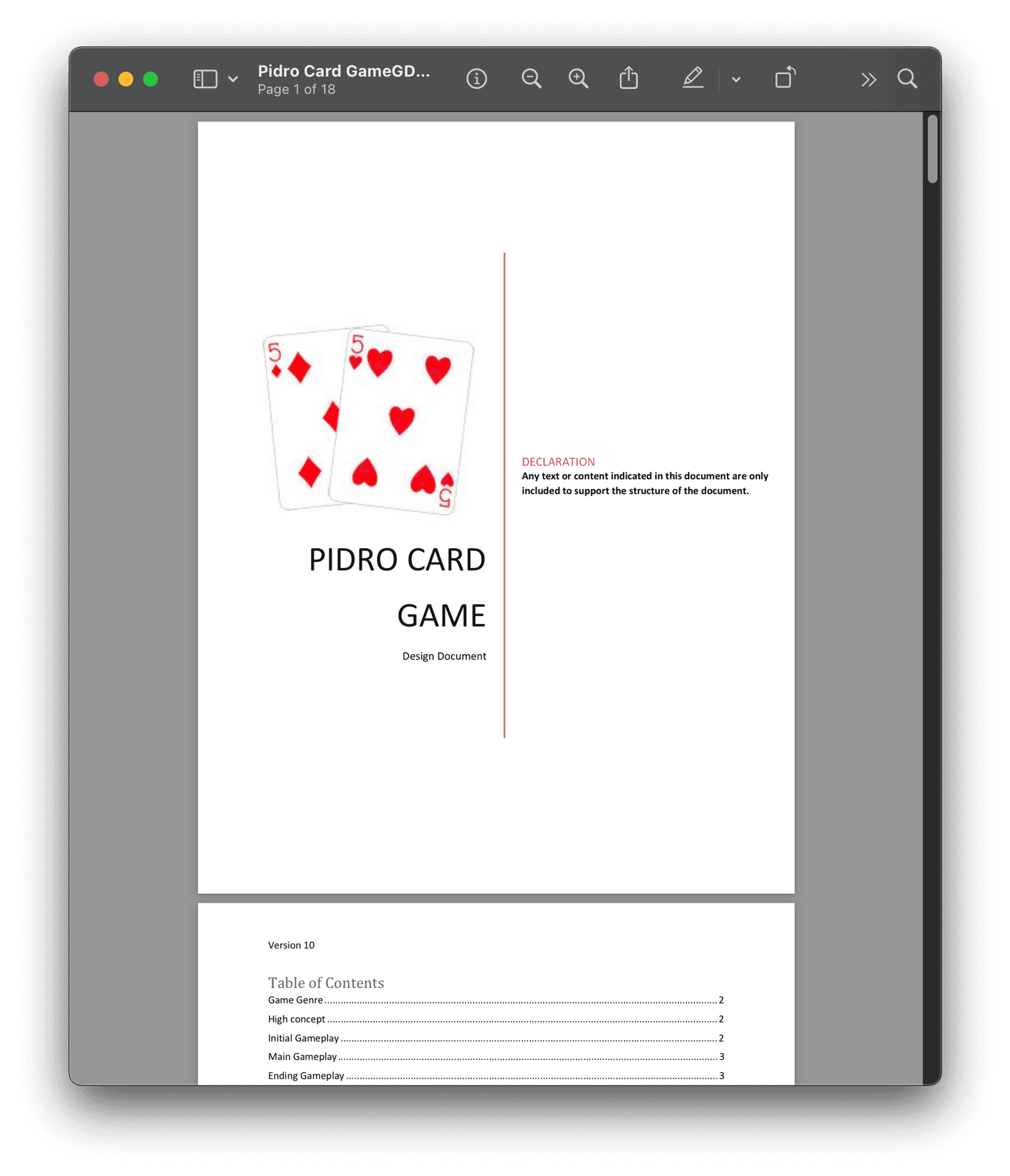 The original Pidro Design Document